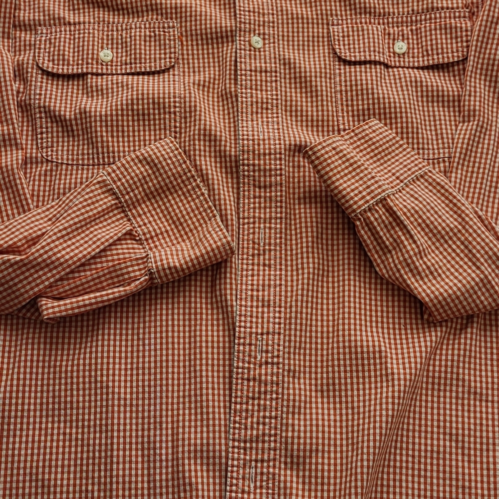 Chaps 1978 Orange/White Button-Down Size Large - image 3